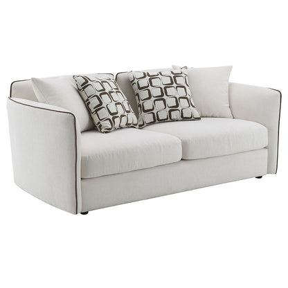 Yolanda - Loveseat With 4 Pillows - Beige Chenille