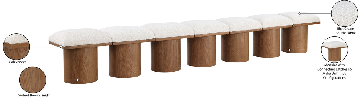 Pavilion - 7 Piece Modular Bench With Brown Base