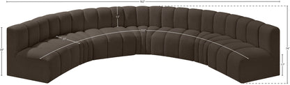 Arc - Boucle Fabric 7 Piece U-Shaped Modular Sofa
