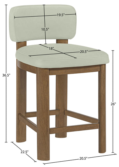 Paloma - Faux Leather Upholstered Counter Stool (Set of 2) - Brown Frame
