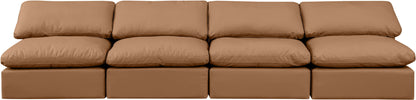 Indulge - Faux Leather 4 Seat Modular Armless Sofa