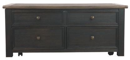 Tyler Creek - Lift Top Cocktail Table - Grayish Brown / Black