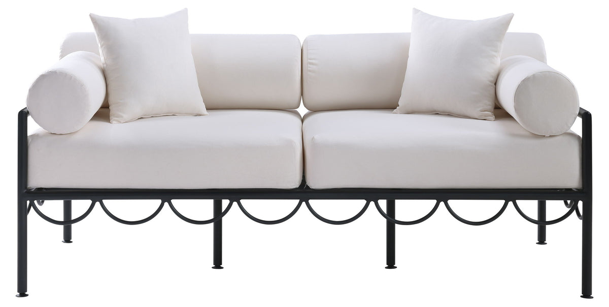 Portofino - Resilient Water Repellent Fabric 69.75" Upholstered Outdoor Patio Loveseat