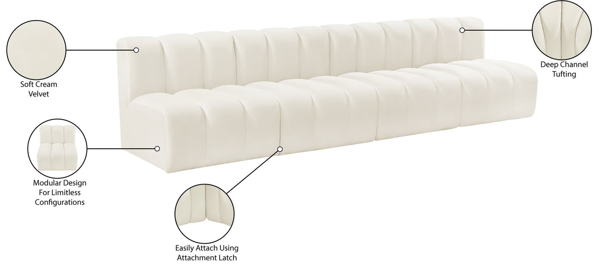 Arc - Velvet 4 Seats Modular Sofa