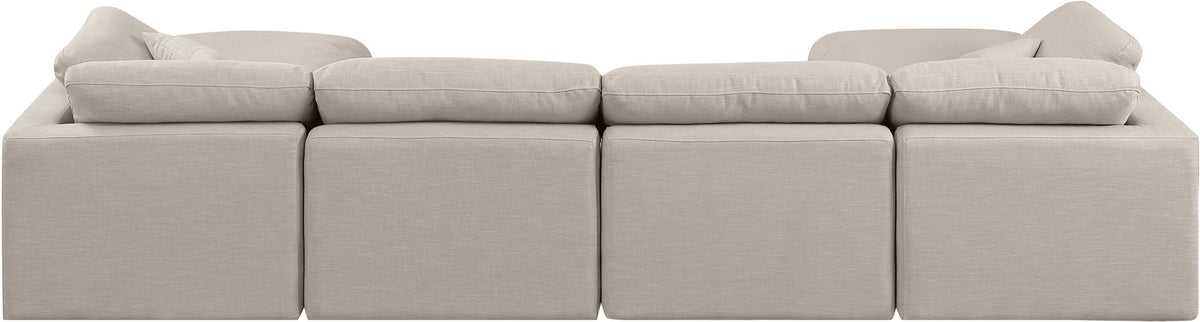 Indulge - Linen 6 Piece Modular Double Chaise Sectional