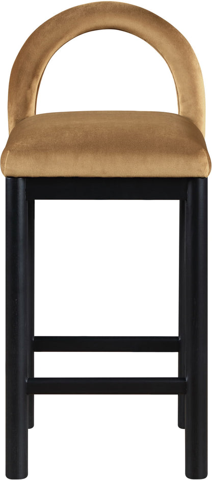 Conrad - Velvet Counter Stool With Black Legs