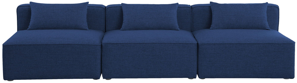 Cube - Linen Modular 3 Seat Armless Sofa