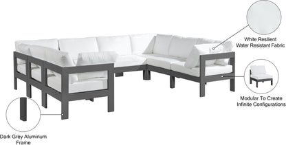 Nizuc - Outdoor Patio 8 Piece Modular Sectional With Gray Frame
