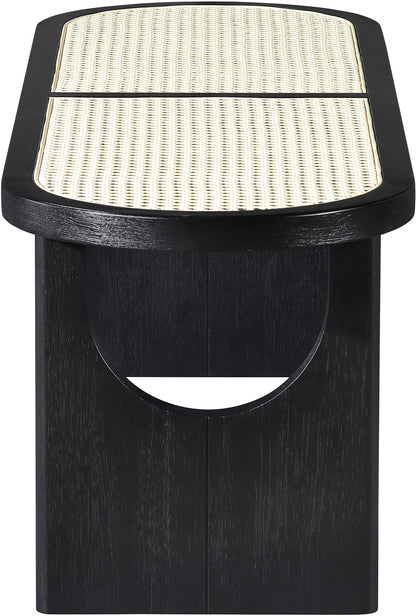 Canovia - Solid Wood And Faux Cane Bench