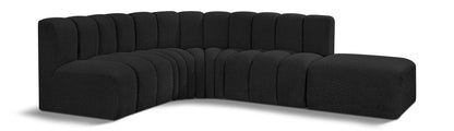Arc - Boucle Fabric 5 Piece Corner Modular Sofa