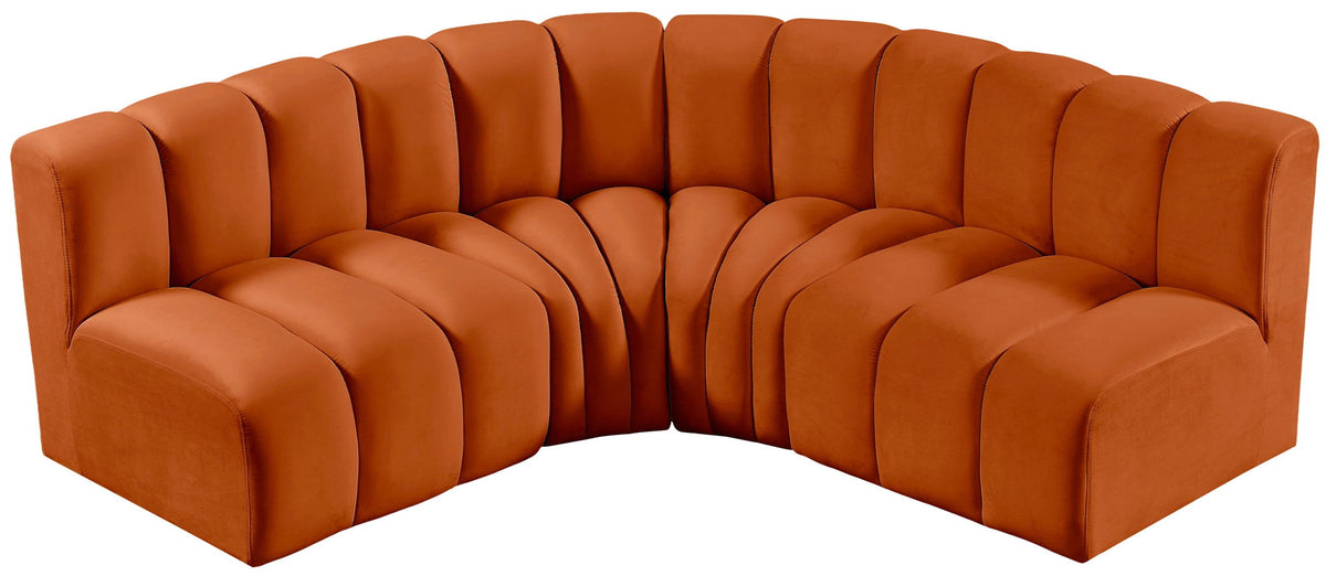 Arc - Velvet 4 Piece Corner Modular Sofa