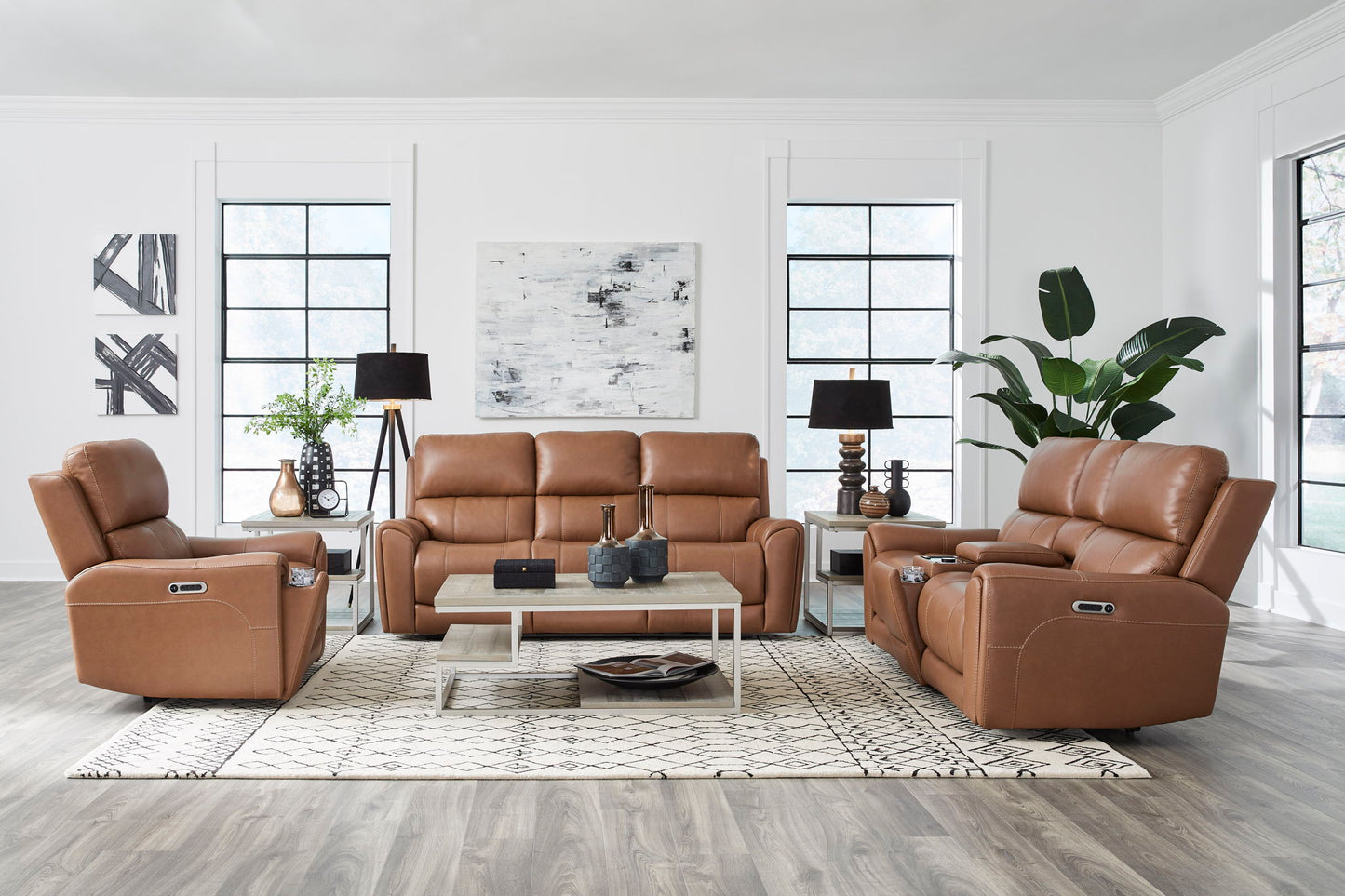 Hancock - Zero Gravity Power Reclining Console Loveseat P3