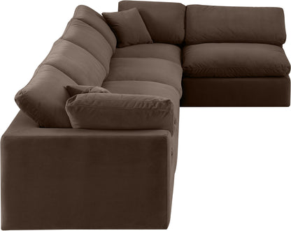 Comfy - 5 Piece Velvet Modular Sectional