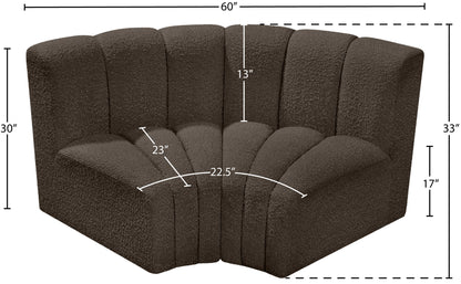 Arc - Boucle Fabric 2 Piece Modular Sofa