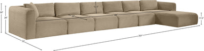 Shaggy - Fabric 6 Piece Modular Sectional With Chaise