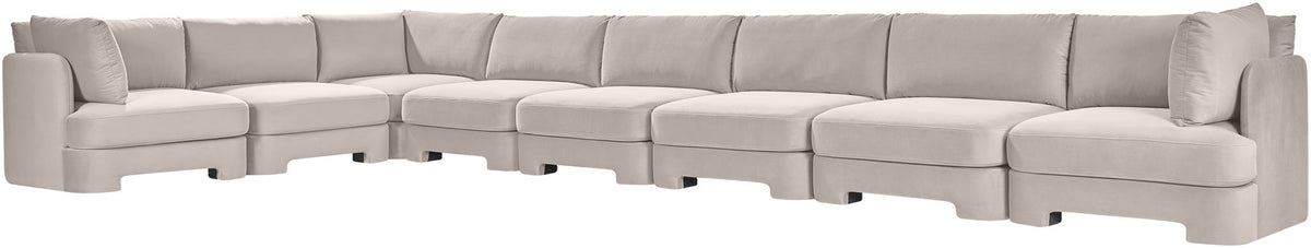 Hammond - Velvet Performance Fabric Upholstered 8 Piece L-Shaped Sectional