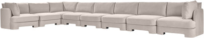 Hammond - Velvet Performance Fabric Upholstered 8 Piece L-Shaped Sectional