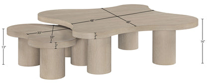 Cove - Oak Veneer And Solid Wood 2 Piece Coffee Table