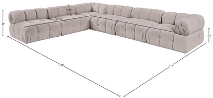 Orin - Velvet 6 Piece Modular L-Shaped Sectional