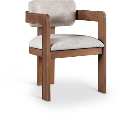 Sacha - Linen Dining Chair With Brown Base (Set of 2)