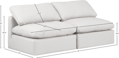 Indulge - Faux Leather 2 Seat Modular Armless Sofa