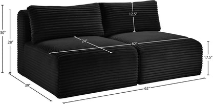 Shaggy - 2 Seat Modular Armless Sofa