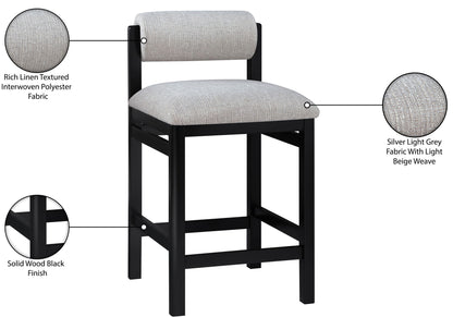 Roundhill - Fabric Counter Stool - Black Frame