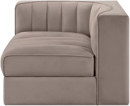 Rummi - Velvet Performance Fabric Upholstered Modular Corner Chair