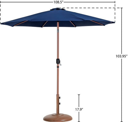Fiji - Aluminum Patio Umbrella With Round Teak Base