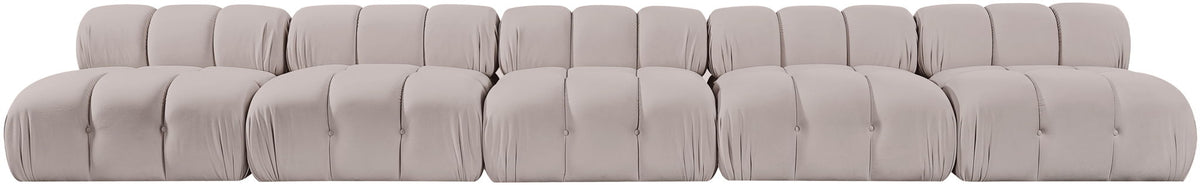 Orin - Velvet 5 Piece Modular Armless Sofa