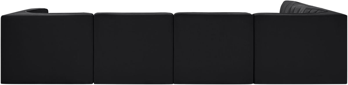 Rummi - Velvet Performance Fabric Upholstered 6 Piece Modular Sectional