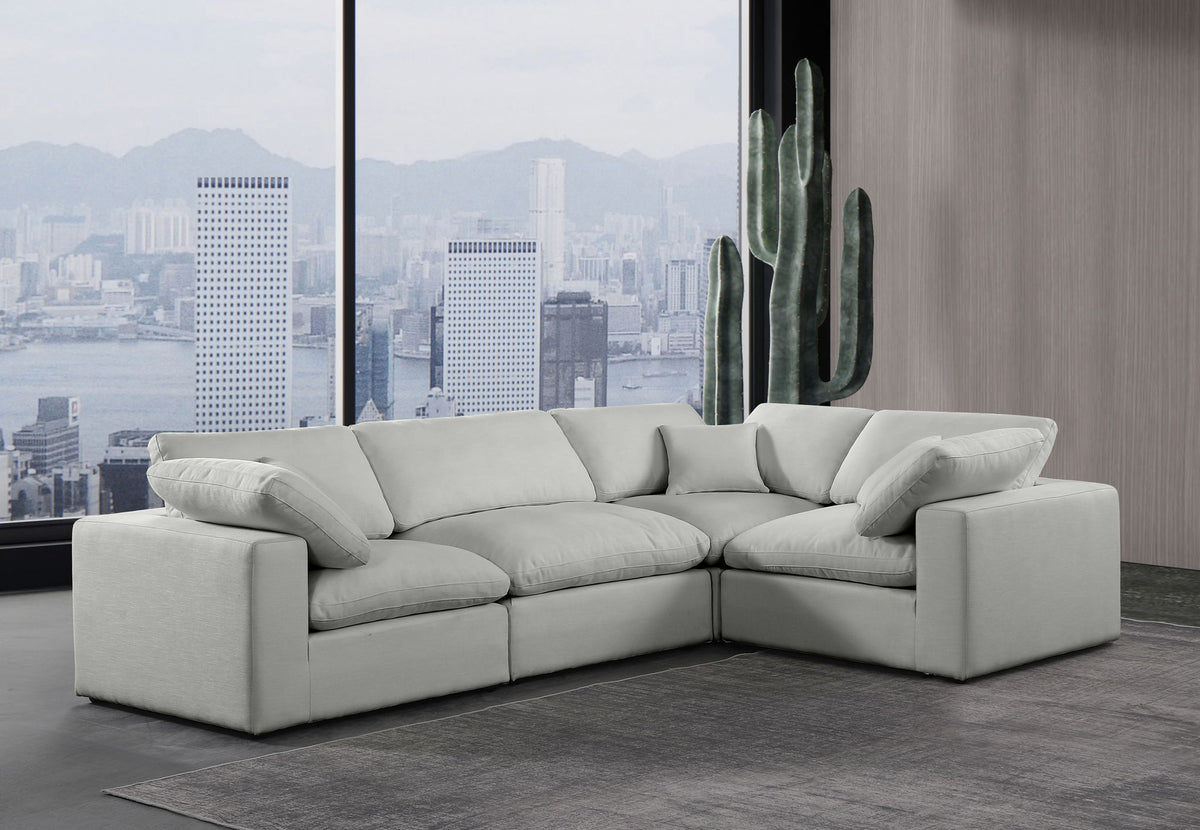 Comfy - 4 Piece Linen Fabric Modular Sectional