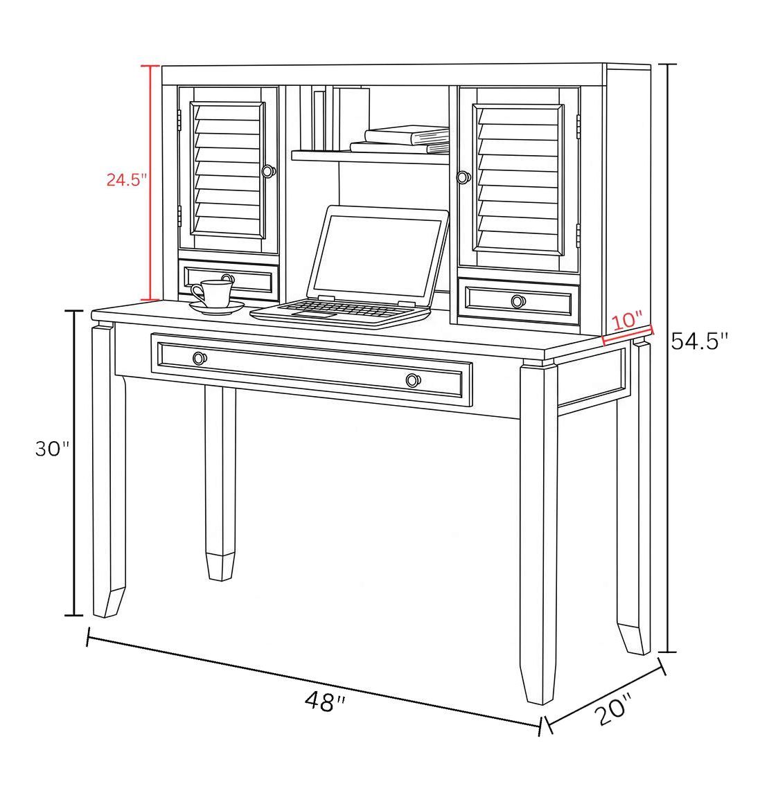 Boca - Desk With Hutch - Cottage White