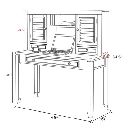 Boca - U Shape Desk With Hutch And File - Cottage White