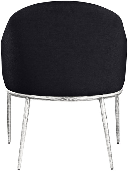 Ferro - Upholstered Dining Arm Chair With Brushed Silver Legs