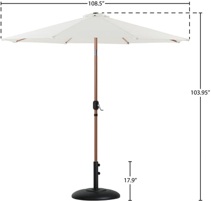 Fiji - Aluminum Patio Umbrella With Round Black And Teak Base