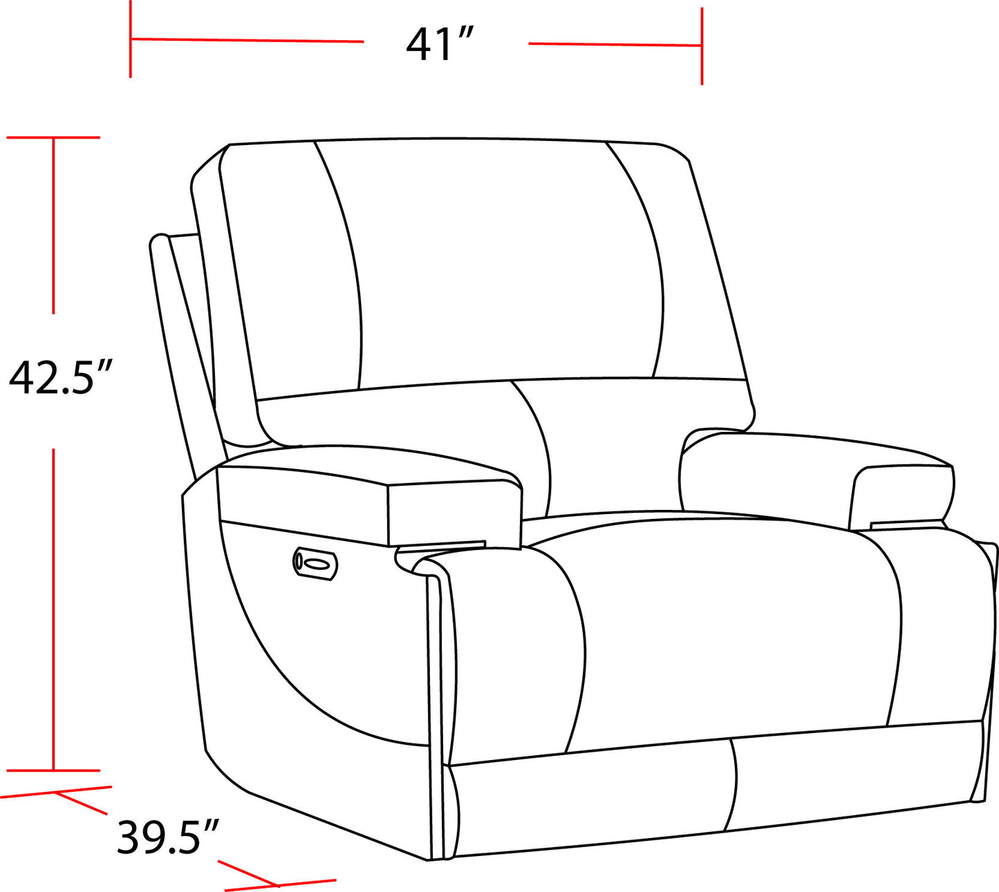 Whitman - Power Cordless Recliner