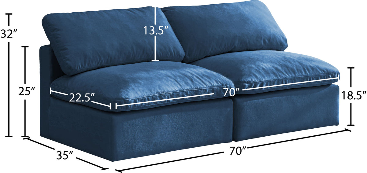 Plush - Modular Armless 2 Seat Sofa