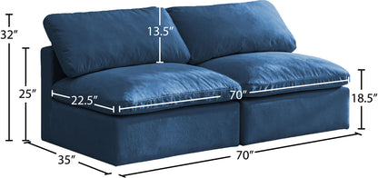 Plush - Modular Armless 2 Seat Sofa