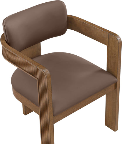 Sacha - Vegan Leather Upholstered Dining Chair With Brown Base (Set of 2)