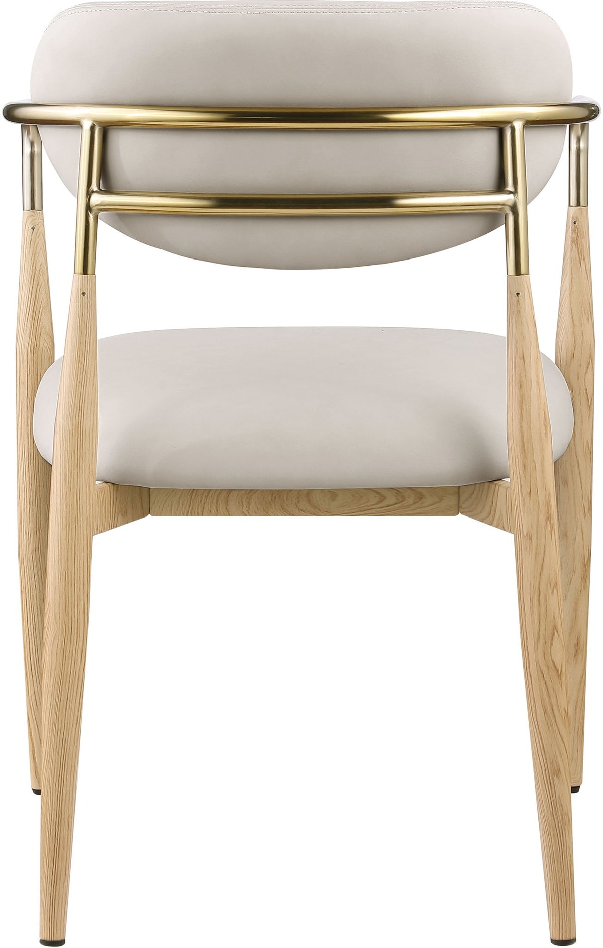 Ronda - Vegan Leather Upholstered Dining Arm Chair - Natural Legs