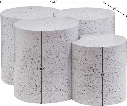 Dimple - 20" 4 Piece Modular Coffee Table - Terazzo Finish