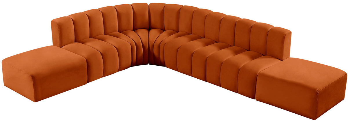Arc - Velvet 7 Piece Corner Modular Sofa