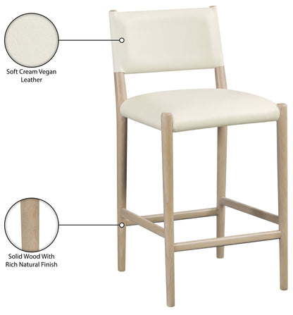 Andie - Vegan Leather Upholstered Counter Stool - Natural Base