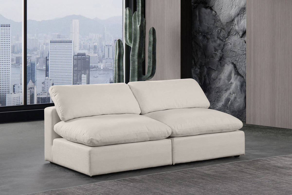 Comfy - Linen Modular Armless Sofa 2 Seats