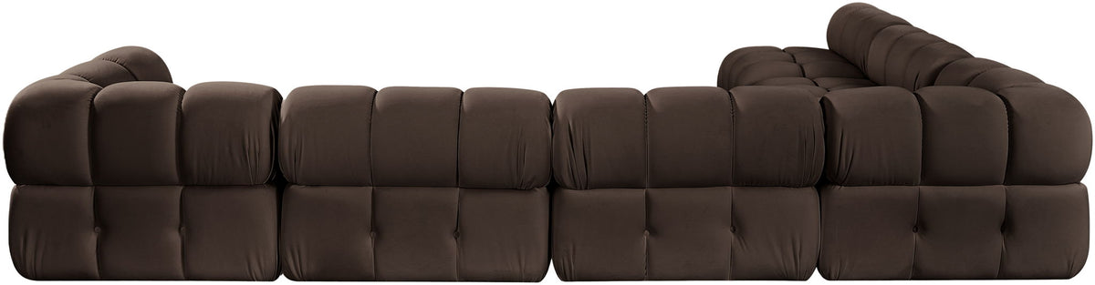 Orin - Velvet 6 Piece Modular L-Shaped Sectional