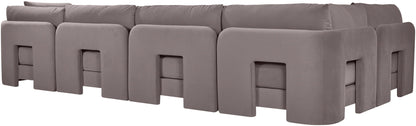Hammond - Velvet Performance Fabric Upholstered 5 Piece L-Shaped Sectional