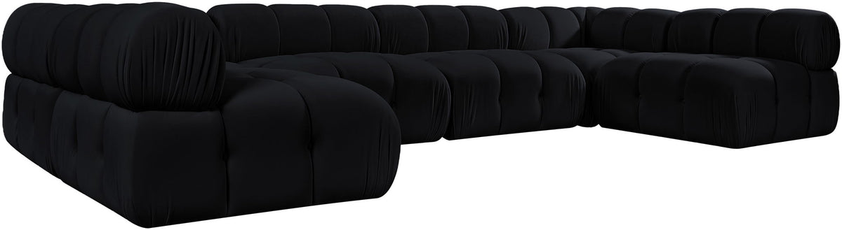 Orin - U-Shaped Velvet 6 Piece Modular Sectional