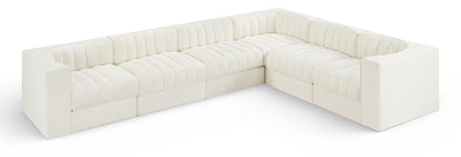 Rummi - Velvet Performance Fabric Upholstered 6 Piece Modular Sectional
