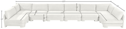 Hammond - Velvet Performance Fabric Upholstered 8 Piece U-Shaped Armless Sectional - Beige